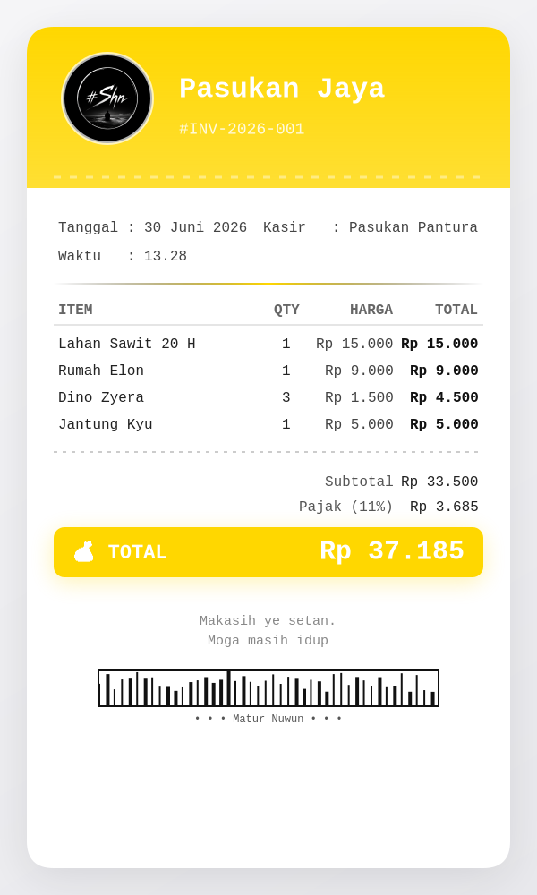 Preview Struk Belanja